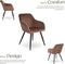 tectake® Eetkamerstoel Marilyn - Gestoffeerd - Fluweellook - Bruin/Zwart