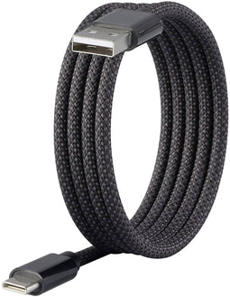 Renkforce RF-6437924 - USB-C naar USB-A kabel - 1 m met magnetische opwikkeling - Zwart