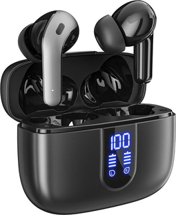PrimeSound P-10 Draadloze Oordopjes - 30 Uur Afspeeltijd - LED Display - BT 5.3 - Zwart