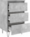 vidaXL - Nachtkastjes - 2 - st - 40x35x69 - cm - bewerkt - hout - betongrijs