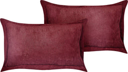 ZINNIA - Sierkussen set van 2 - Bordeaux - 47 x 27 cm - Corduroy