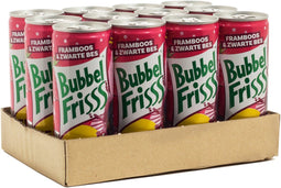 Dubbelfrisss Framboos-zwarte bes 12 blikjes x 25 cl