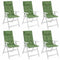 Stoelkussens 6 st hoge rug bladpatroon oxford stof