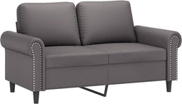 vidaXL - Tweezitsbank - 120 - cm - kunstleer - grijs
