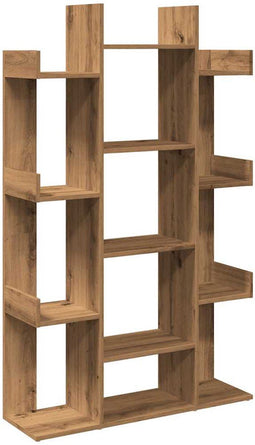 vidaXL - Boekenkast - 86x25,5x140 - cm - bewerkt - hout - artisanaal - eikenkleur