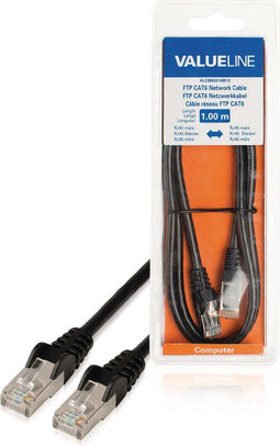 Valueline VLCB85210B10 - Cat 6 UTP-kabel - RJ45 - 1 m - Zwart