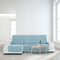 Hoes voor chaise longue met korte armleuning links Eysa MONTBLANC Turkoois 100 x 110 x 290 cm