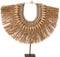 J-Line decoratie ketting + staander Dora - hout/zeegrass - beige - small