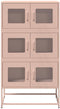 vidaXL - Hoge - kast - 68x39x123 - cm - staal - roze