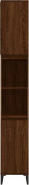vidaXL - Badkamerkast - 30x30x190 - cm - bewerkt - hout - bruin - eikenkleur