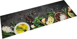 vidaXL - Keukenmat - wasbaar - kruidenprint - 60x180 - cm - fluweel