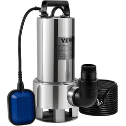 VEVOR 1.75 HP Sump Pump - Hefpomp voor geladen water - 1300 W 333,3 l/min - Zilver