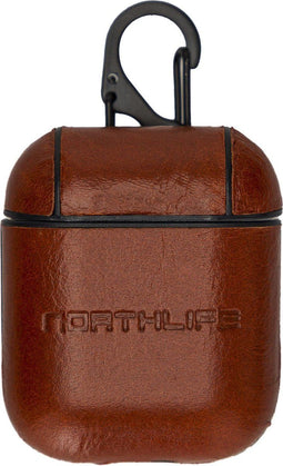 NorthLife - Haga leren cover hoes - Geschikt voor AirPods 1 / 2 - Cognac
