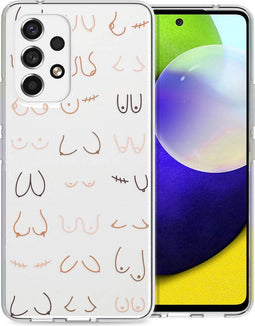 imoshion Hoesje Geschikt voor Samsung Galaxy A53 Hoesje Siliconen - imoshion Design hoesje - Transparant / Boobs all over - Transparent