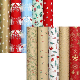 SANTAS HELPER en WINTERGARDEN - Cadeaupapier - 10 rollen 2 meter x 70 cm - Multikleur