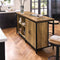 SoBuy KNL01-F - Keukeneiland - Buffetkast met 2 Deuren 4 Vakken - Bruin - 170x60x89cm