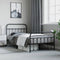 vidaXL - Bedframe - met - hoofd- - en - voeteneinde - metaal - zwart - 107x203 - cm