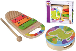 Eichhorn Houten Trommel en Xylofoon Muziekset 3dlg.