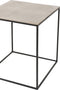 J-Line bijzettafel Vierkant - aluminium/ijzer - zilver/zwart - set van 2