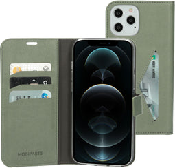 Mobiparts iPhone 12 Pro Max - Classic Wallet Case - Ruimte voor pasjes - Groen