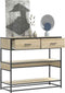 vidaXL - Wandtafel - 90x35x80 - cm - bewerkt - hout - sonoma - eikenkleurig