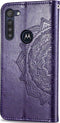 Hoesje Met Pasjeshouder Geschikt voor Motorola Moto G8 Power - Mandala Bookcase - Paars