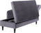 LUIRO - Chaise longue - Grijs - Rechterzijde - Fluweel