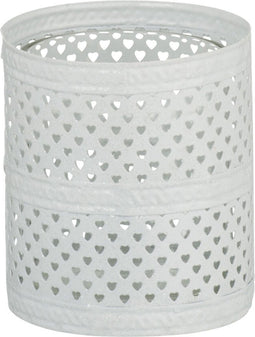 J-Line windlicht Glitter - metaal - wit - small - 2 stuks