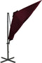 vidaXL - Zweefparasol - met - paal - en - LED-verlichting - 300 - cm - bordeauxrood