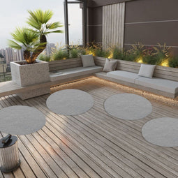 vidaXL - Kunstgras - met - noppen - rond - 130 - cm - grijs