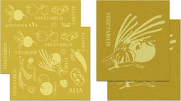 //DDDDD combiset 2 keukendoeken & 2 theedoeken Greenhouse saffraan