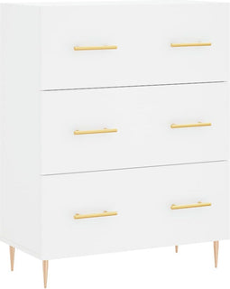 vidaXL - Dressoir - 69,5x34x90 - cm - bewerkt - hout - wit