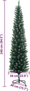 vidaXL - Kunstkerstboom - smal - met - 300 - LED's - 240 - cm