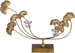 Kaarshouder 55 x 11 x 43 cm Kristal Gouden Metaal