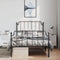 vidaXL - Bedframe - met - hoofd- - en - voeteneinde metaal - zwart - 100x190 - cm