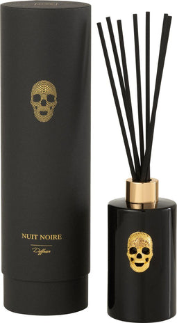 J-Line geurolie + stokjes Doodskop - Nuit Noire - zwart - 200ml