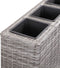 vidaXL - Plantenbak - verhoogd - met - 4 - potten - 80x22x79 - cm - poly - rattan - bruin