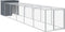 vidaXL - Kippenhok - met - ren - 110x609x110 - cm - gegalvaniseerd - staal - antraciet