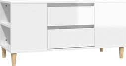 vidaXL - Tv-meubel - 102x44,5x50 - cm - bewerkt - hout - hoogglans - wit