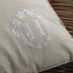 Kussen - VANDAAG - CHARME - Chambray x Petite broderie Berenice - 40 x 40 cm