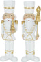 J-Line figuur Notenkraker - resine - wit/goud - medium - 2 stuks