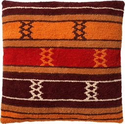 Dutch Decor KIAN - Sierkussen kelim 45x45 cm - Merlot - rood - met een kussenhoes van 100% katoen - Inclusief binnenkussen