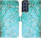iMoshion Hoesje Geschikt voor Samsung Galaxy S21 FE Hoesje Met Pasjeshouder - iMoshion Design Softcase Bookcase - Blauw / Meerkleurig / Blossom