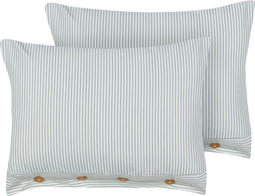 SEBRINE - Sierkussen set van 2 - Groen/Wit - 40 x 60 cm - Polyester