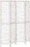 vidaXL - Kamerscherm - met - 4 - panelen - massief - paulowniahout - wit