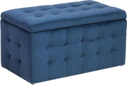 MICHIGAN - Ottomaan - Donkerblauw - Fluweel