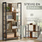 O'DADDY® - Boekenkast - Industrieel ontwerp - 74 x 30 x 150 cm - Vintage bruin - Zwart metaal