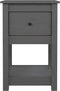 vidaXL - Nachtkastje - 40x35x61,5 - cm - massief - grenenhout - grijs