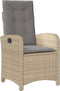 vidaXL - Tuinstoelen - 2 - st - verstelbaar - kussens - poly - rattan - gemengd - beige