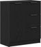 vidaXL - Zwart - Eiken - Dressoir - 60x30x70 - cm - Gemaakt - van - Bewerkt - Hout